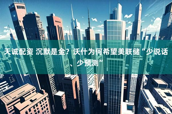 天诚配资 沉默是金?沃什为何希望美联储“少说话、少预测”